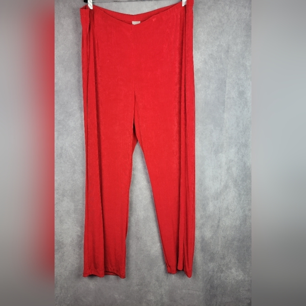 Chicos Travelers Womens Size 4R US 20/22R No Tummy Pant Stilleto‎ Pants Red